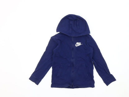 Additional front view of Nike boys’ blue basic jacket with hood -, size S