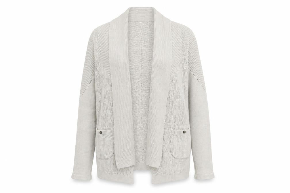 Marks & Spencer Women's Grey Knit Open Front Cardigan, Size 12