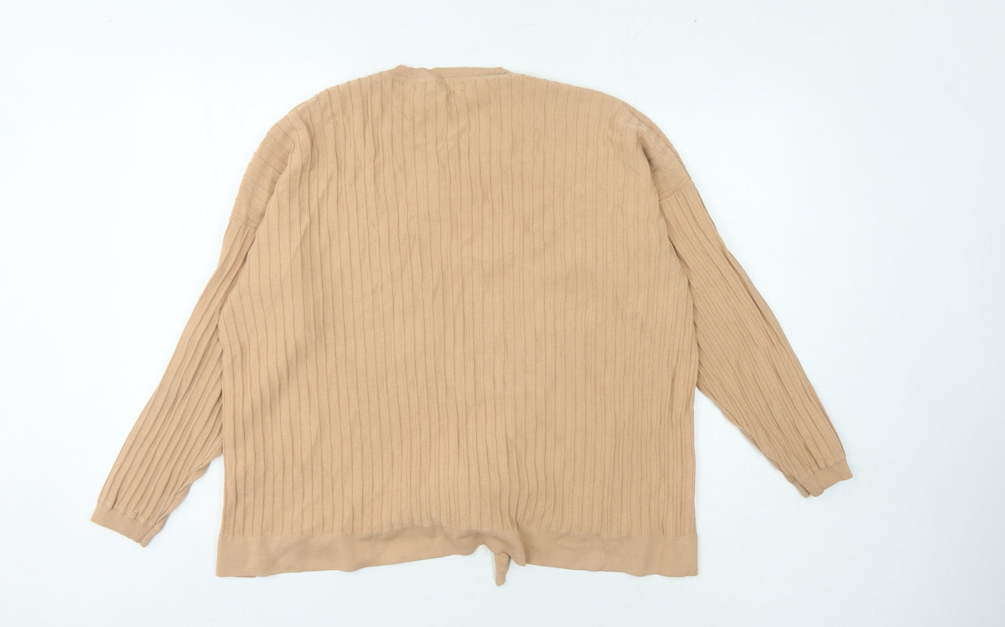 Marks and Spencer Women's Beige V-Neck Pullover Jumper Size 16