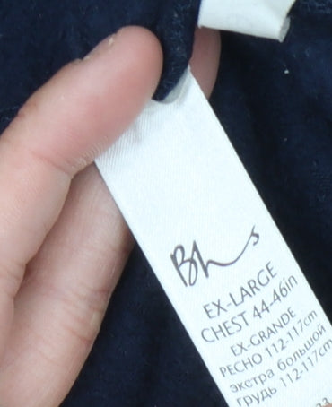 BHS Men's Blue Fleece Zip Jacket XL Casual