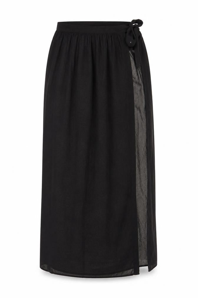 ASOS Women's Black Wrap Midi Skirt - Size 8