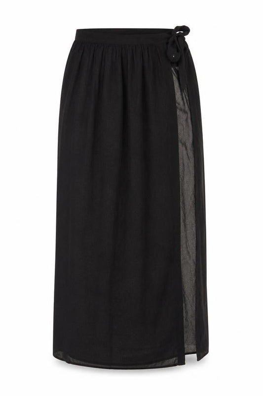 ASOS Women's Black Wrap Midi Skirt - Size 8
