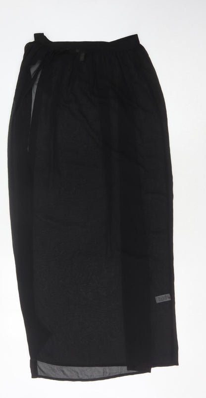 Back view of ASOS Women's Black Wrap Midi Skirt -, size 8