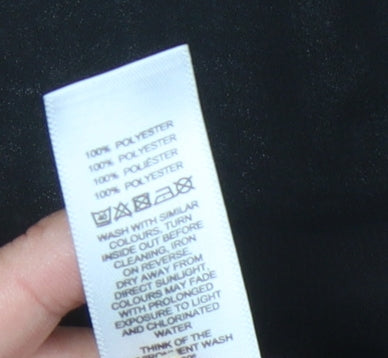 Brand and care label for ASOS Women's Black Wrap Midi Skirt -, size 8
