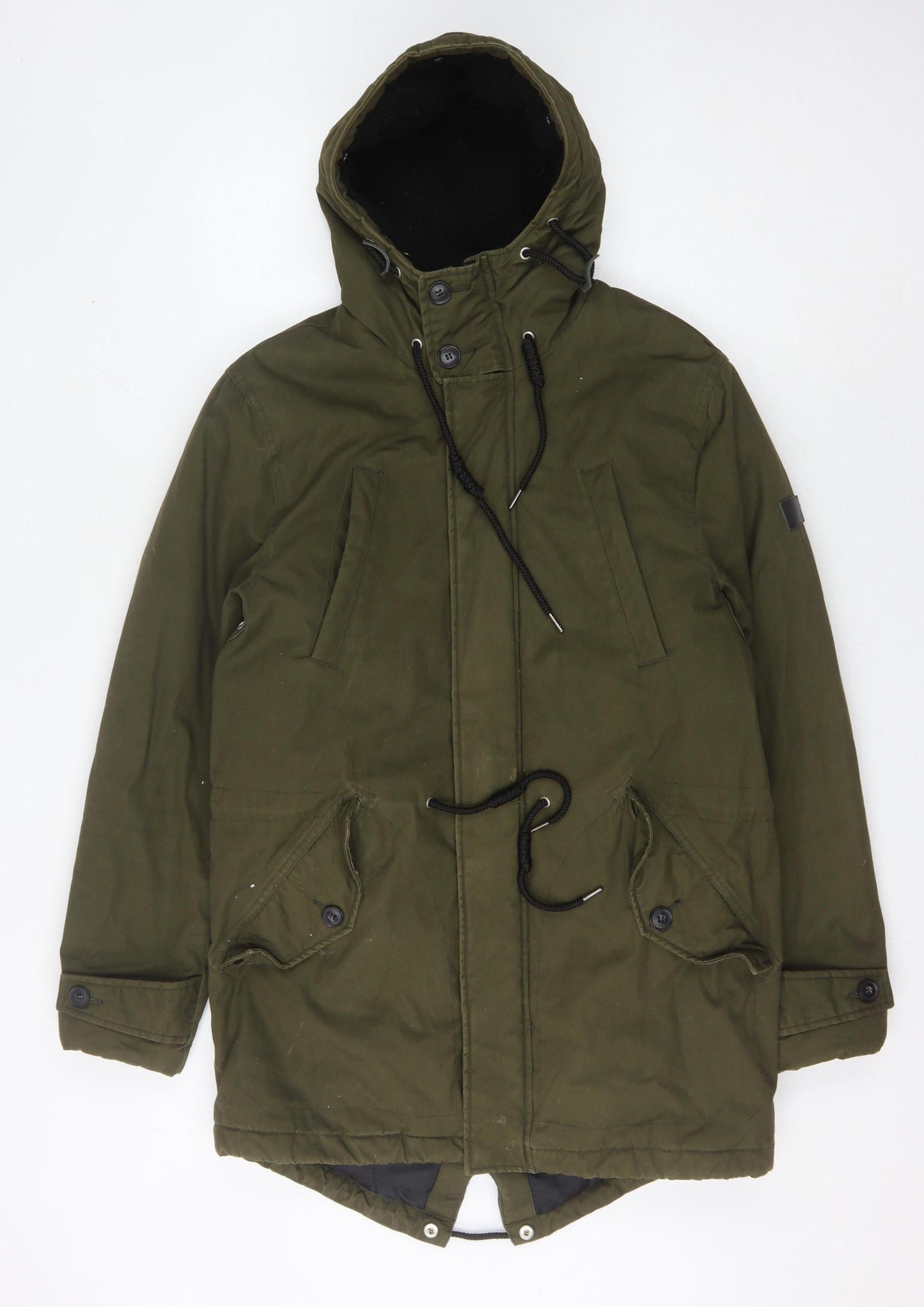 Burton Menswear Green Parka Jacket, Men, S, Cotton 35"-38"