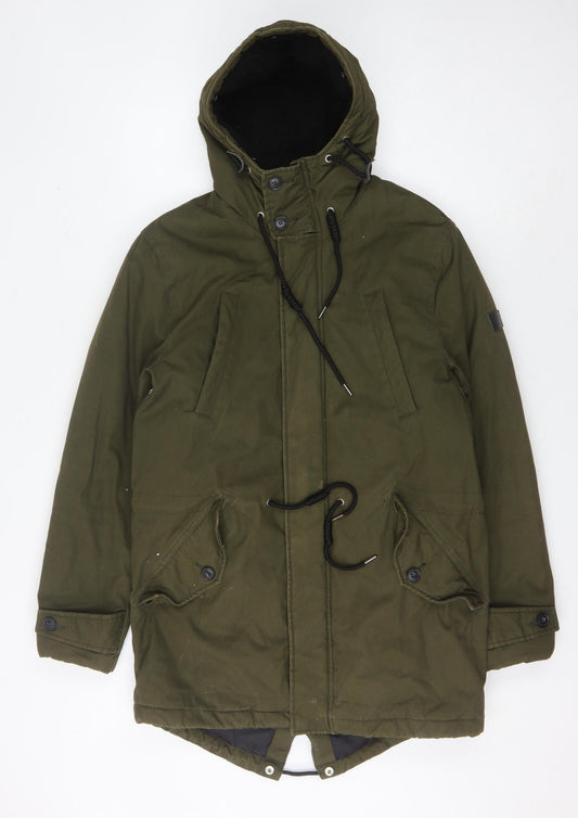 Burton Menswear Green Parka Jacket, Men, S, Cotton 35"-38"