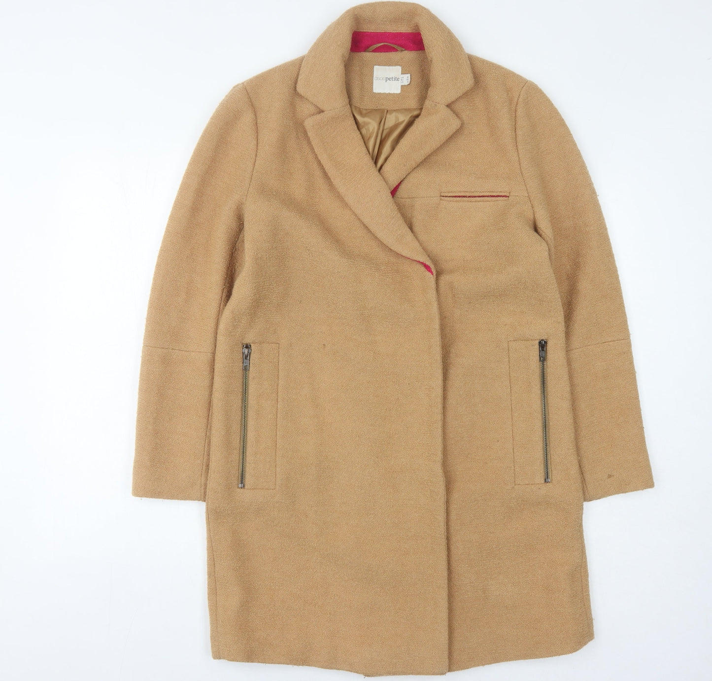 ASOS Women's Beige Wool Overcoat UK 10 Petite