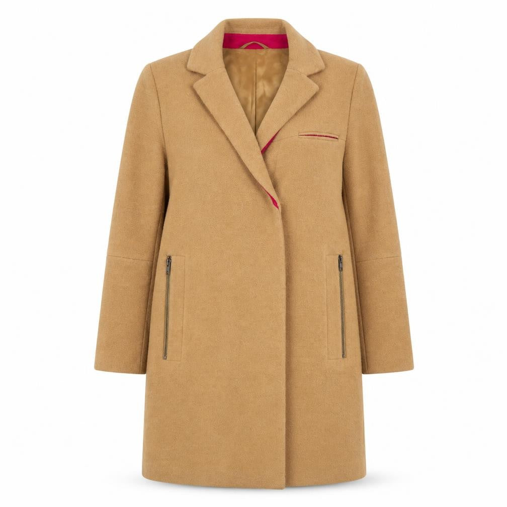 ASOS Women's Beige Wool Overcoat UK 10 Petite