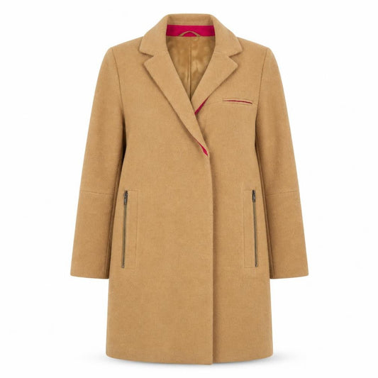 ASOS Women's Beige Wool Overcoat UK 10 Petite