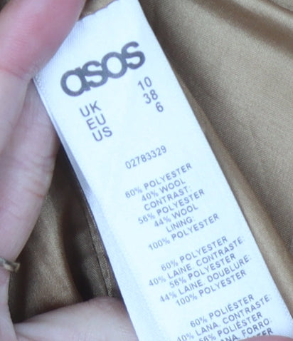 ASOS Women's Beige Wool Overcoat UK 10 Petite