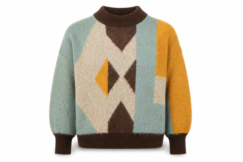 Vila Women's Multicoloured Jumper, Size S, Geometric Knit