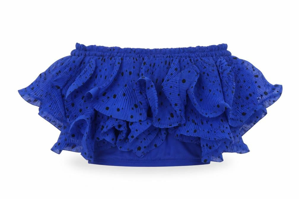 River Island Women's Blue Polka Dot Ruffle Blouse, Size 12