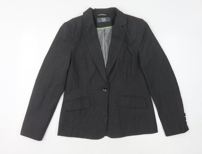 BHS Women's Grey Blazer Size 12 Notch Lapel