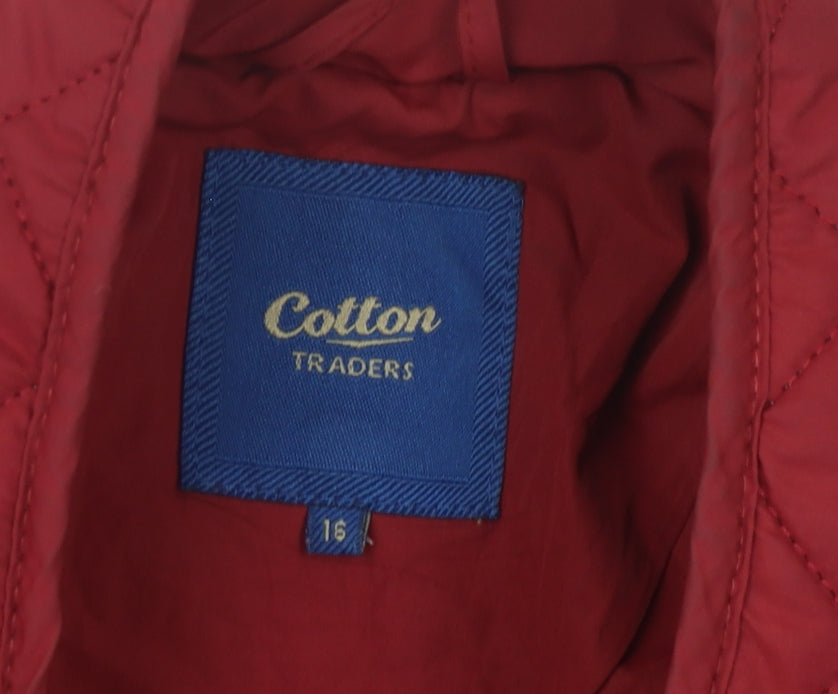 Cotton Traders Women’s Red Quilted Jacket Size 16