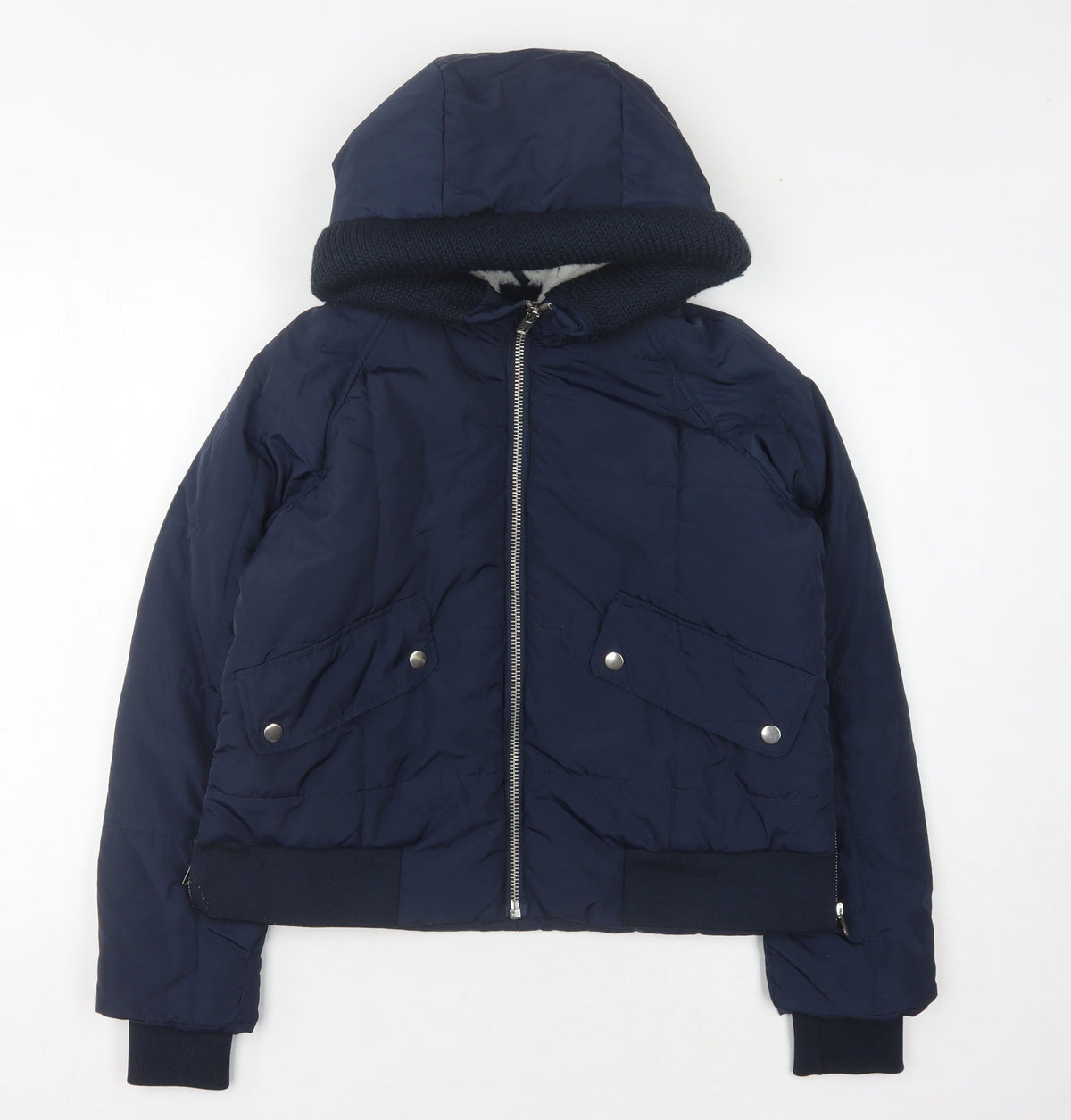 ASOS Women's Blue Puffer Jacket Size 8
