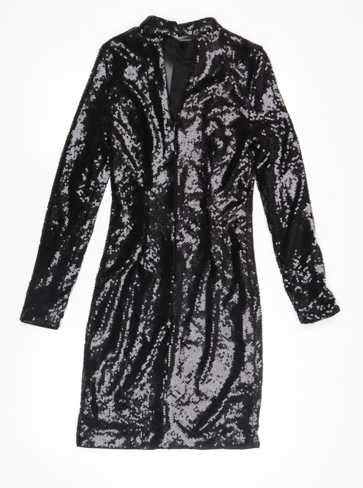 Marks & Spencer Black Sequin Long Sleeve Dress - Size 6