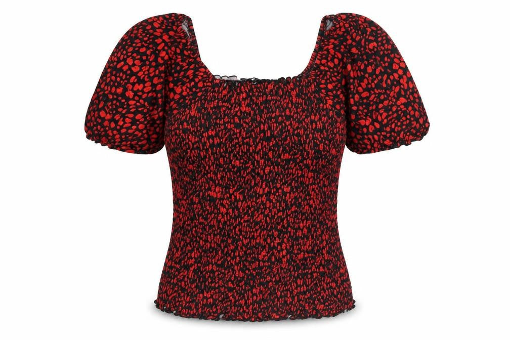 V by Very Women's Red Animal Print Blouse, Size 18