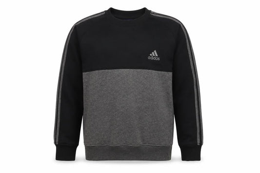 Adidas Boys' Black Colourblock Pullover Sweatshirt - Size 4