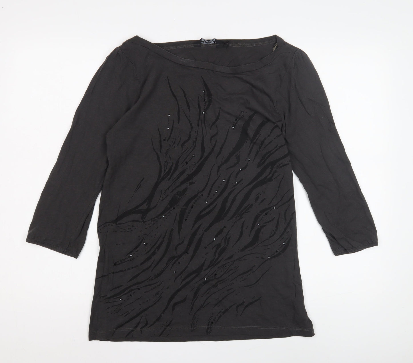 Debenhams Women's Black Beaded Top, Size 14