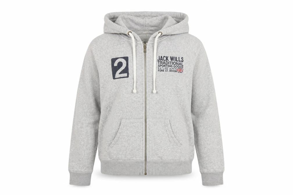 Jack Wills Grey Full Zip Hoodie Women's Size 12
