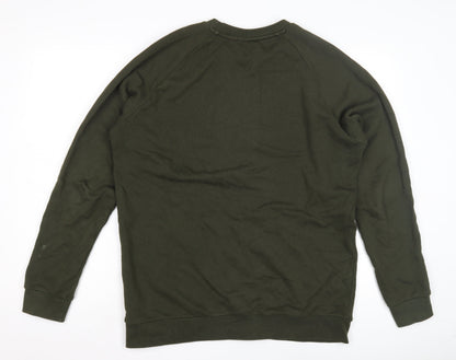 Back view of Adidas Men's Green Pullover Sweatshirt M