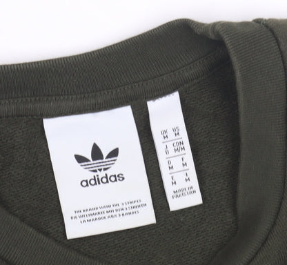 Close-up detail of Adidas Men's Green Pullover Sweatshirt M