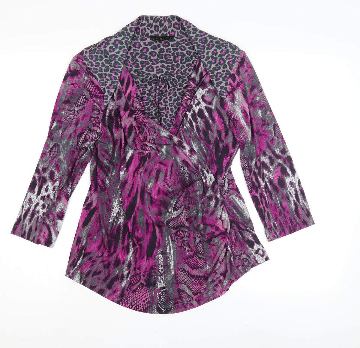 Marks & Spencer Women's Multicoloured Wrap Blouse, Size 14