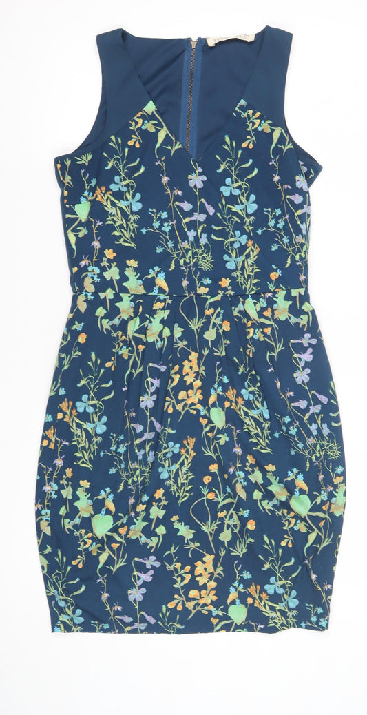 Sugarhill Boutique Women's Blue Floral Bodycon Dress