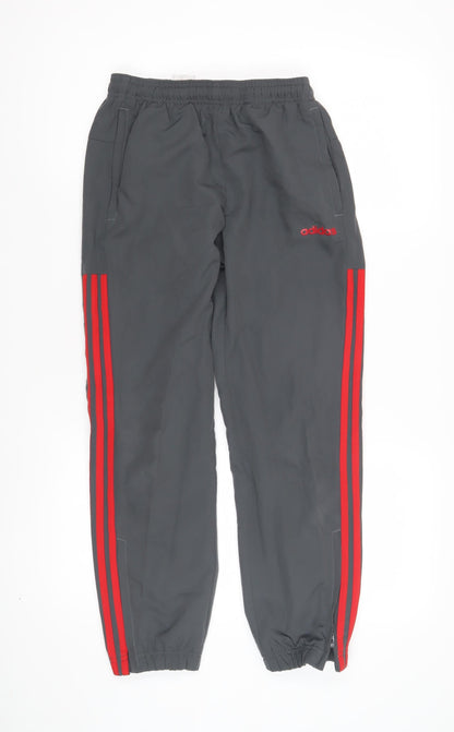 Back view of Adidas boys’ grey track pants 11-12 years