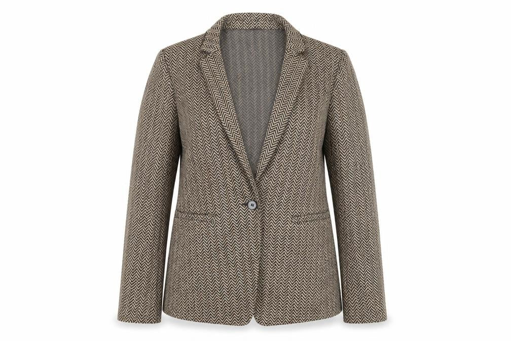 Marks & Spencer Women's Beige Geometric Blazer Size 12