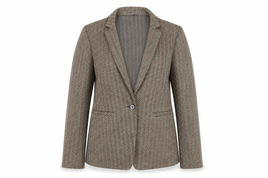 Marks & Spencer Women's Beige Geometric Blazer Size 12