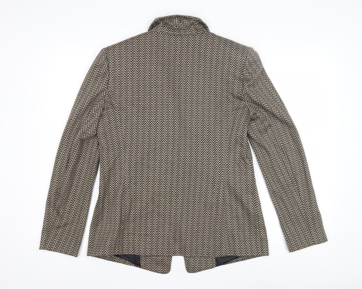 Marks & Spencer Women's Beige Geometric Blazer Size 12