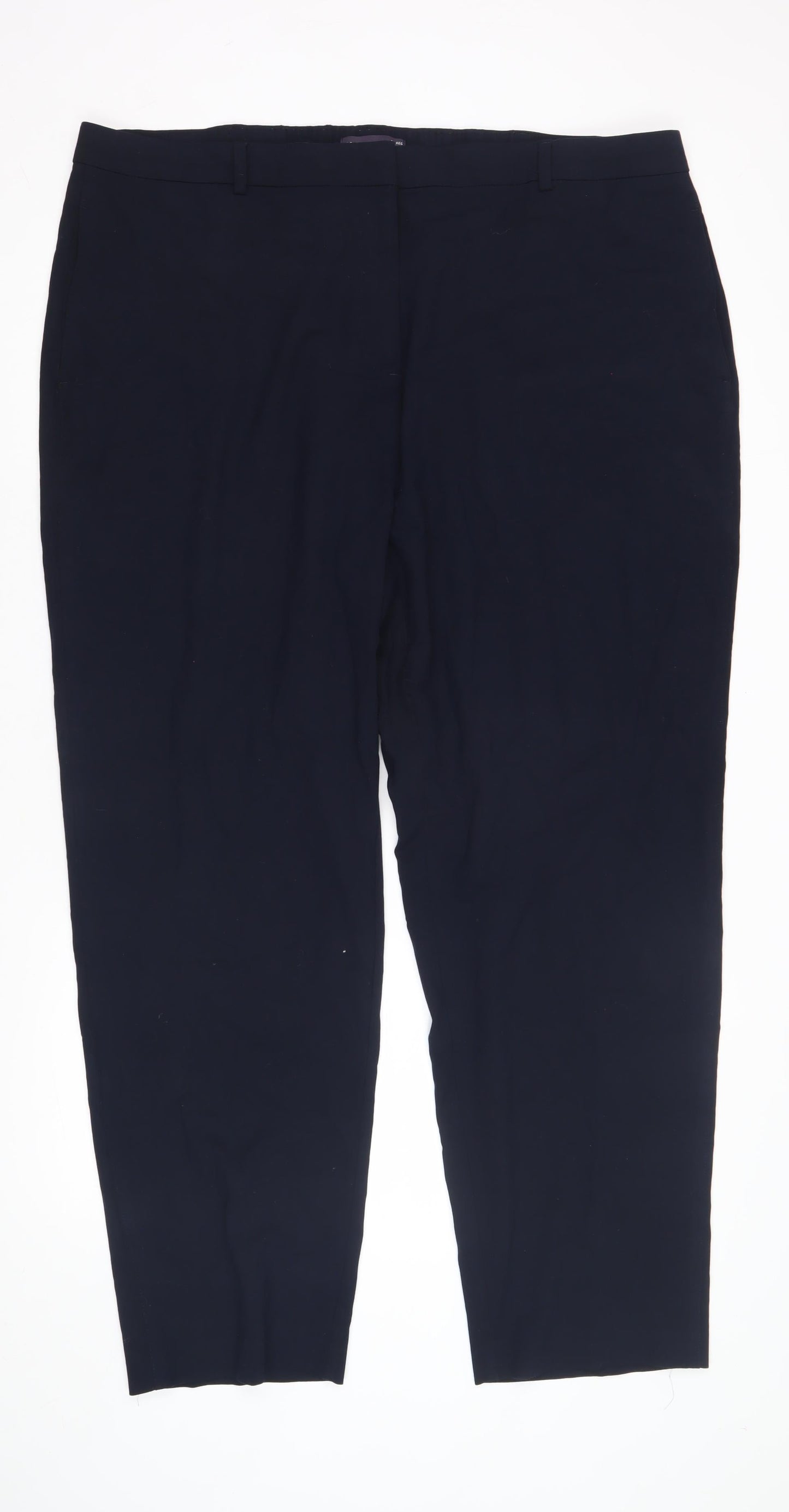 Marks and Spencer Women's Blue Straight-Leg Trousers
