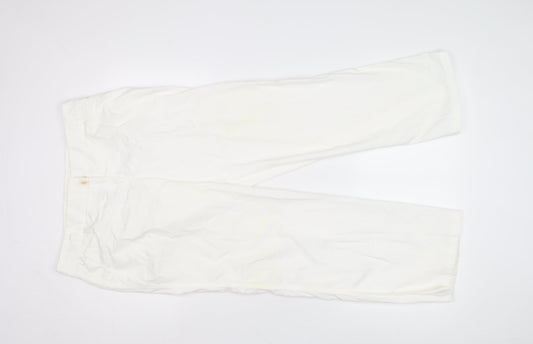 Lacoste Women's White Cotton Trousers, Size 12, Good Condition