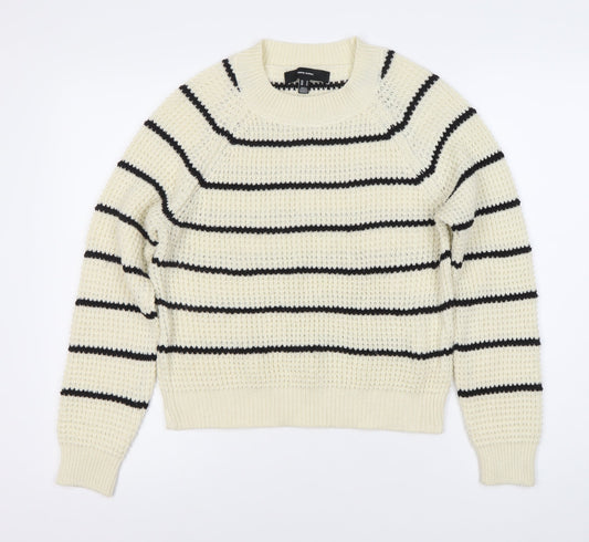 Vero Moda Women's White Pullover Jumper, Size 10, Striped