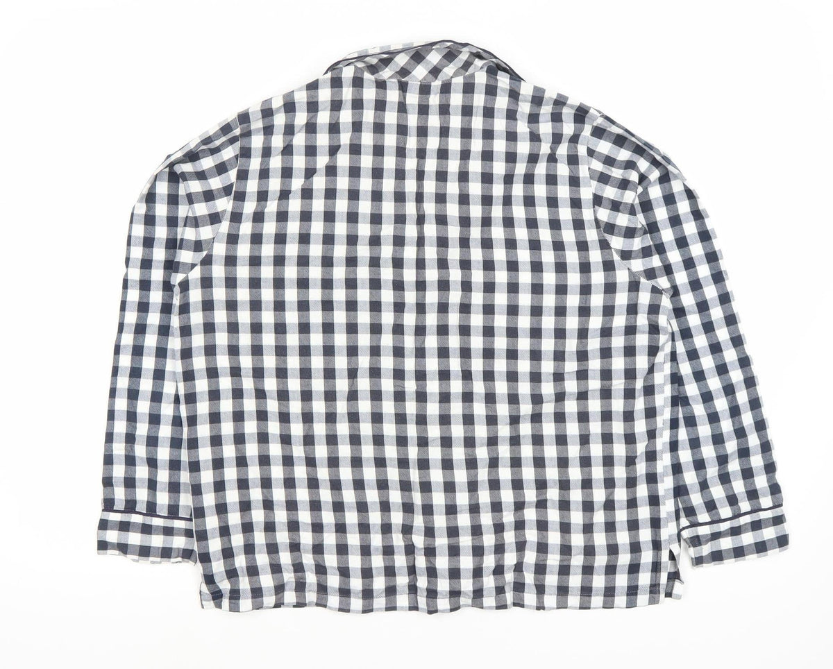 Jigsaw Mens Black White Check Cotton Pyjama Top S