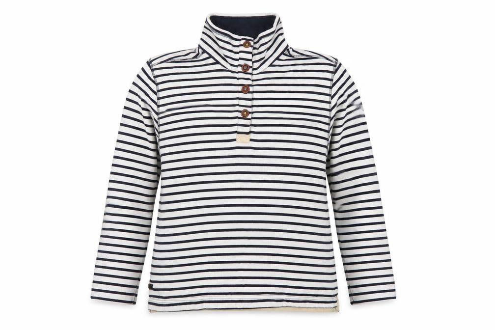 Regatta Women's Blue Striped Henley Sweater Size L