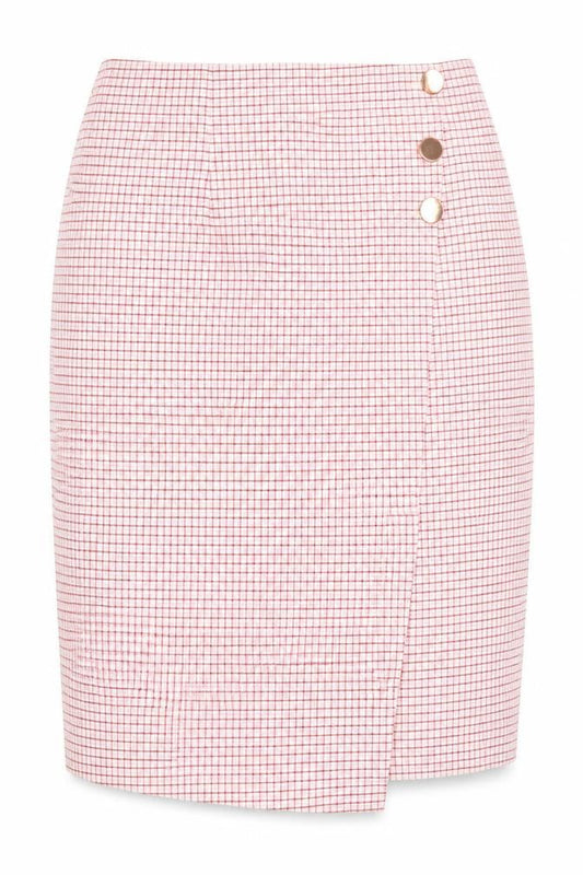 Marks & Spencer Women Pink Check Pencil Skirt Size 16