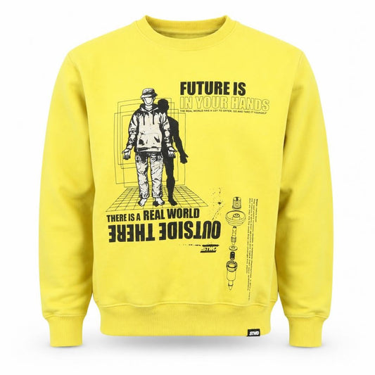 Pull&Bear Men's Yellow Graphic Sweatshirt - M