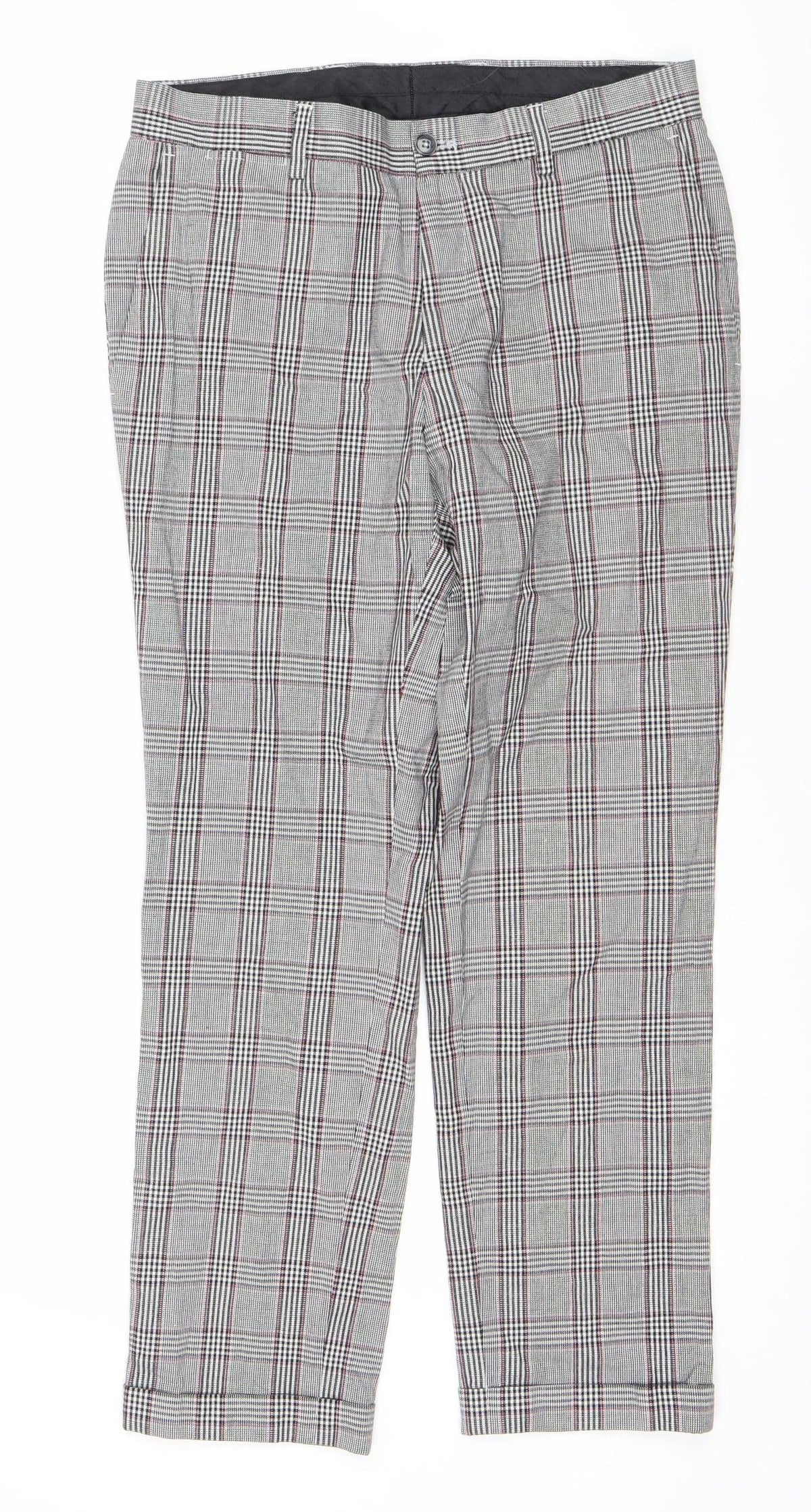 Next Women's Multicoloured Plaid Trousers Size 8