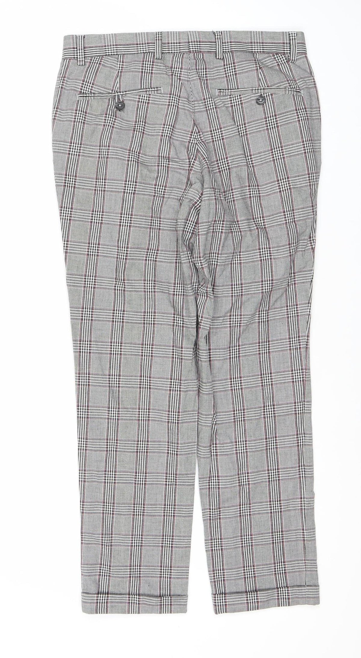 Next Women's Multicoloured Plaid Trousers Size 8