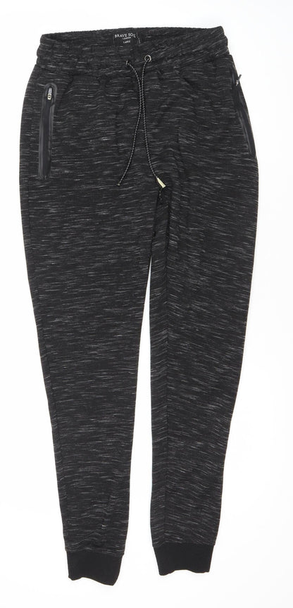 Brave Soul Men's Black Jogger Trousers L