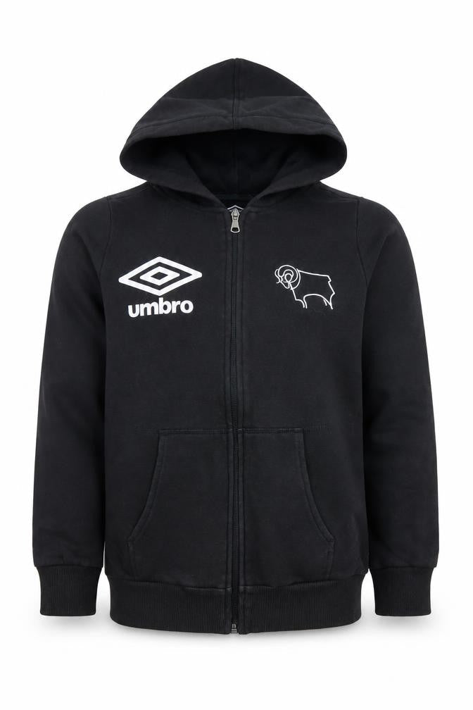 Umbro Boys Black Full Zip Hoodie Size 11 Sports Casual