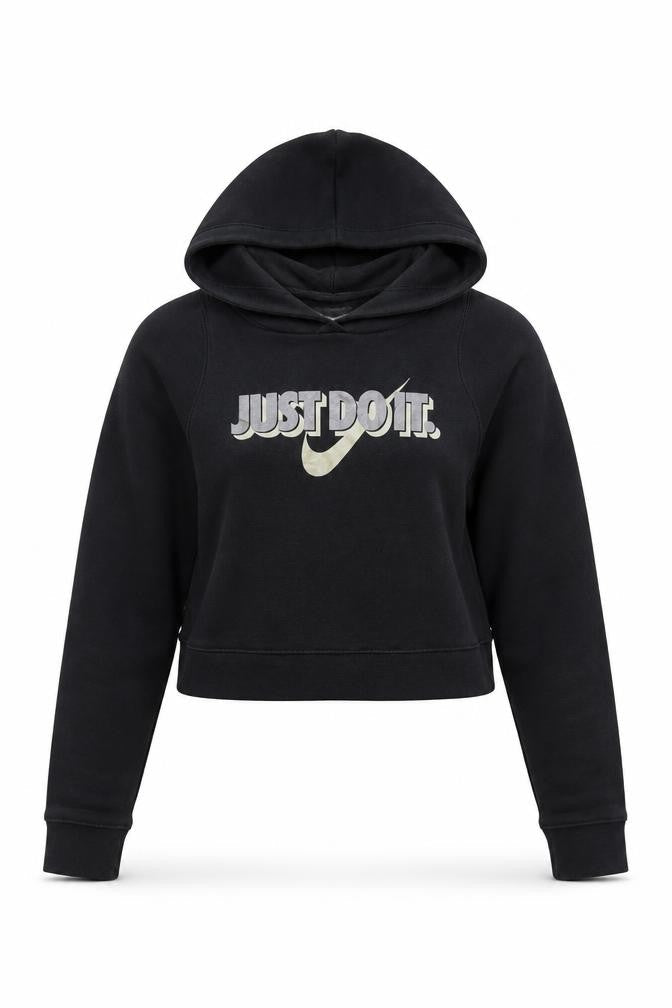 Nike Girls Black Logo Hoodie L Pullover Activewear