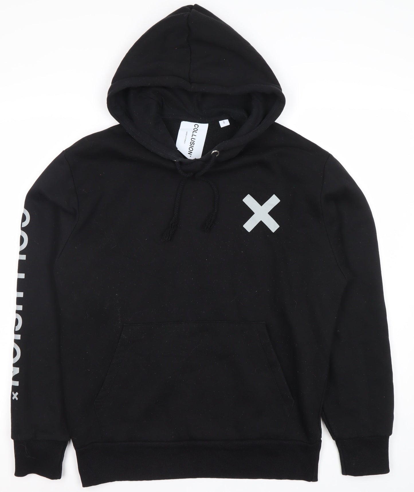 Collusion Unisex Black XS Pullover Hoodie