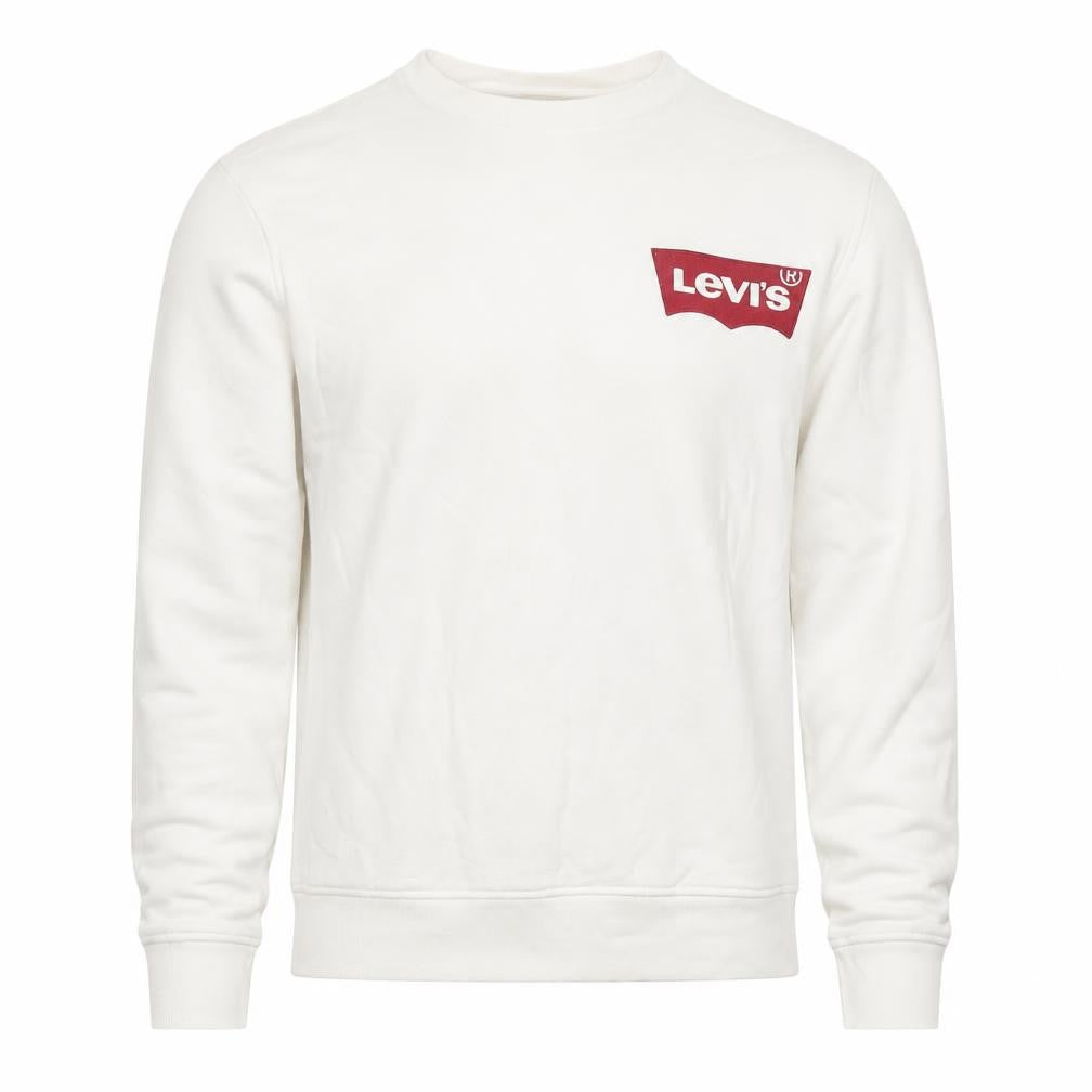 Levi's Men's White Pullover Sweatshirt S, Classic Logo