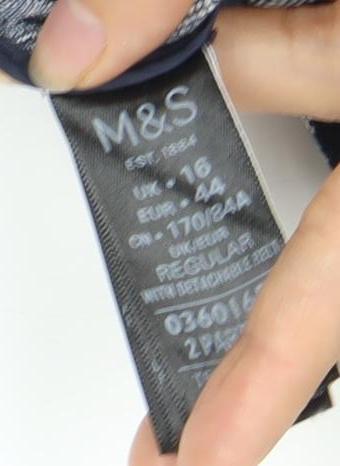Marks and Spencer Women's Blue Striped Trousers Size 16