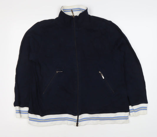 Olsen Women's Navy Full Zip Sweatshirt Size 18