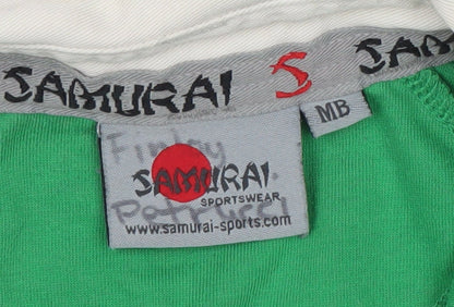 Samurai Boys Green Rugby Top Size S Long Sleeve Cotton Blend