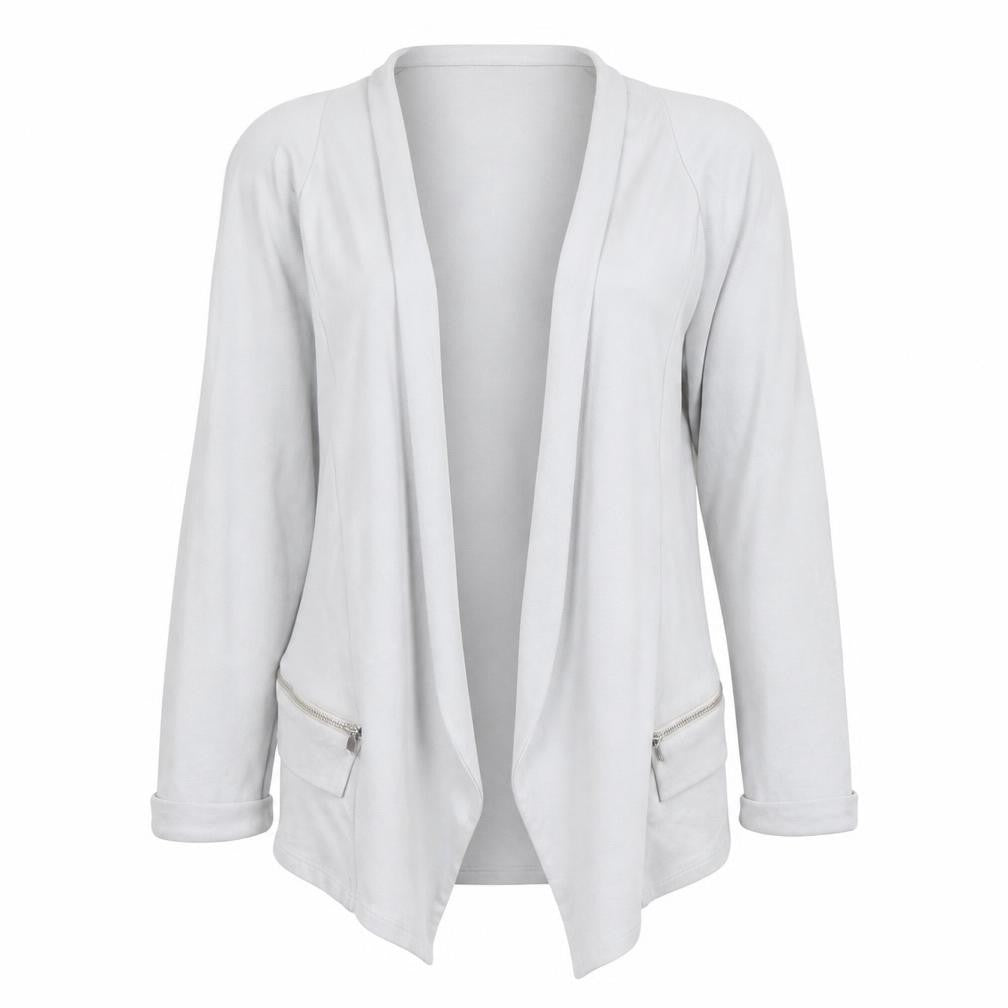 Wallis Women's Grey M Cardigan with Zip Accents